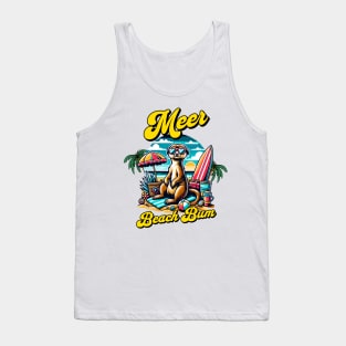 Meer Beach Bum Funny Meerkat Wearing Sunglasses Surfboard Tank Top